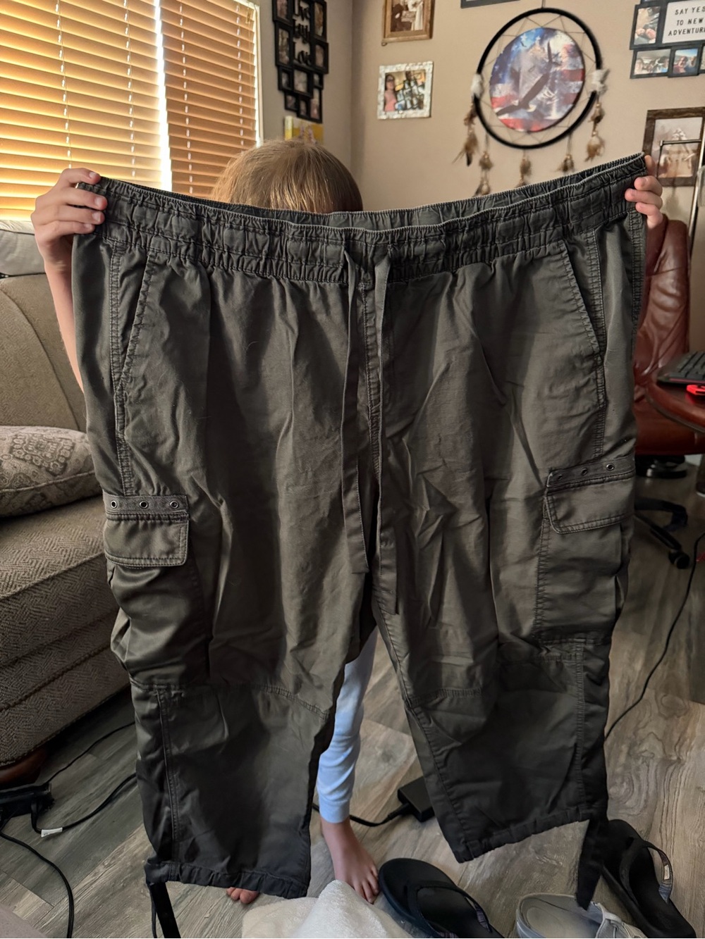 Lane Bryant Olive Green Cargo Pants with Drawstring